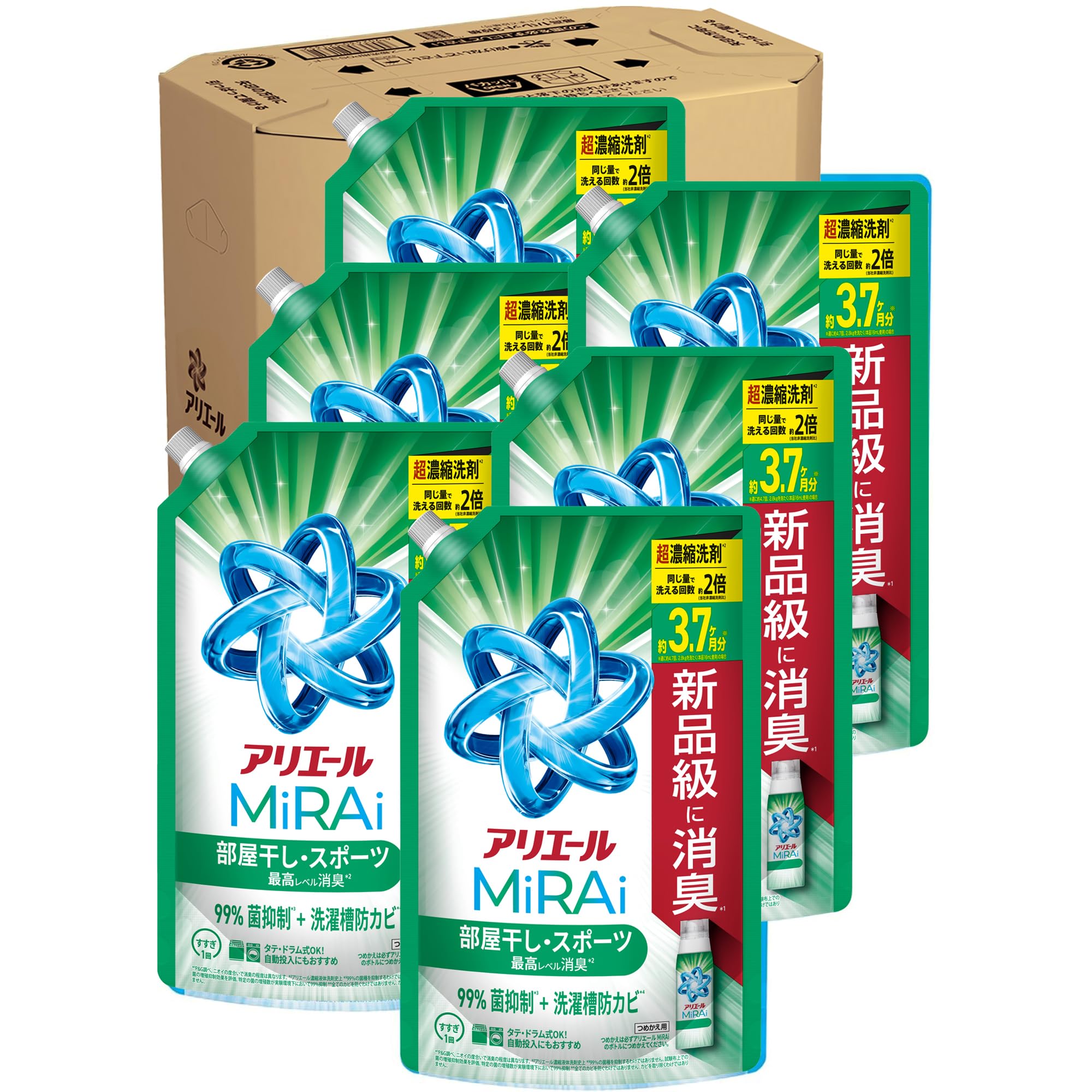 Amazon.co.jp: アリエール ミライ 超濃縮 液体【ケース品】大容量